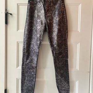 7 For All Mankind Gray Snakeskin Pants